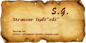 Straszer Győző névjegykártya